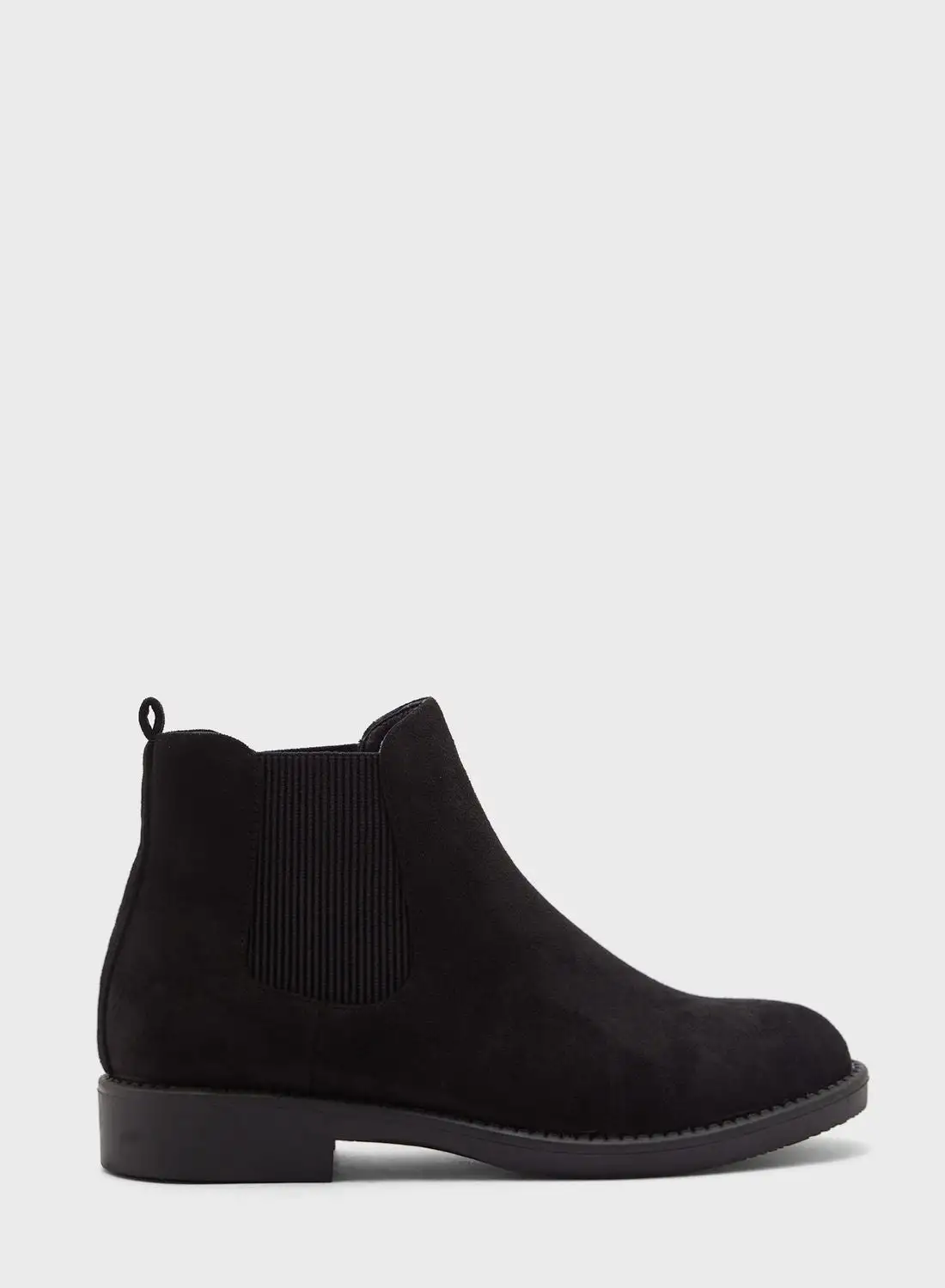 ELLA Faux Suede Round Point Ankle Boot
