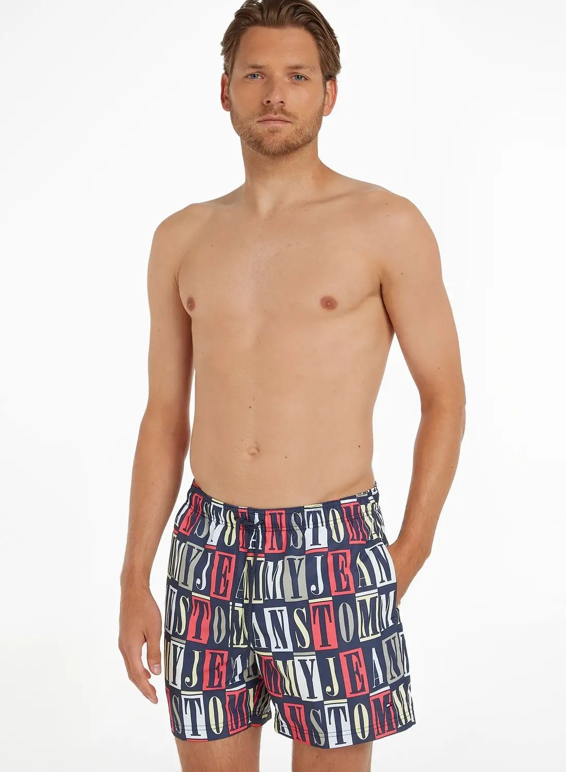 TOMMY JEANS Logo Print Swim Shorts