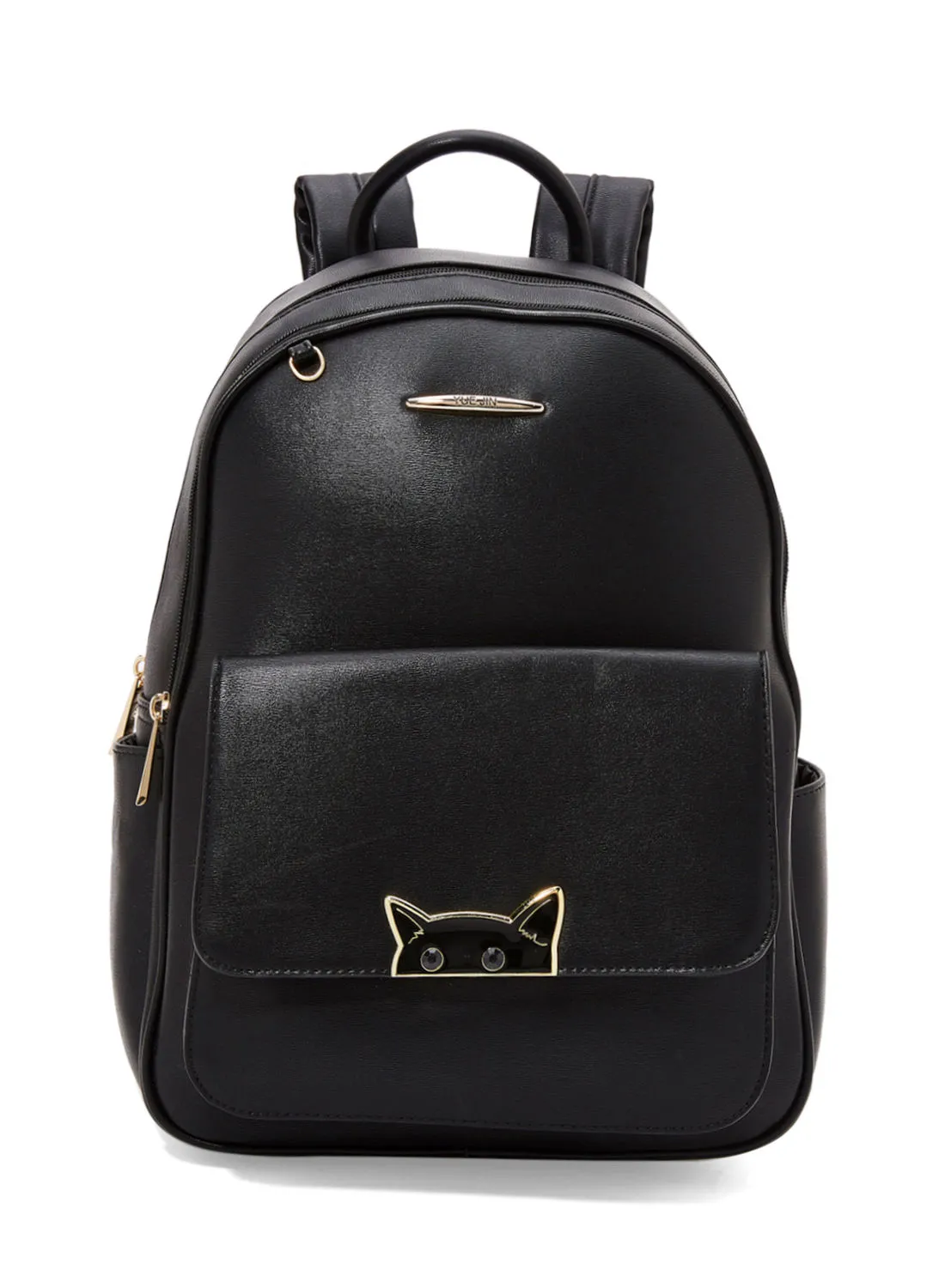 YUEJIN Faux Leather Backpack Black