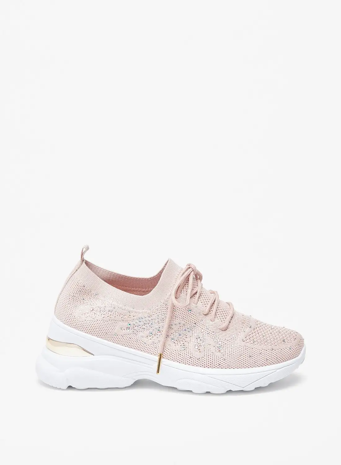 Flora Bella By Shoexpress Womens Embellished Sneakers with Lace-Up Closure