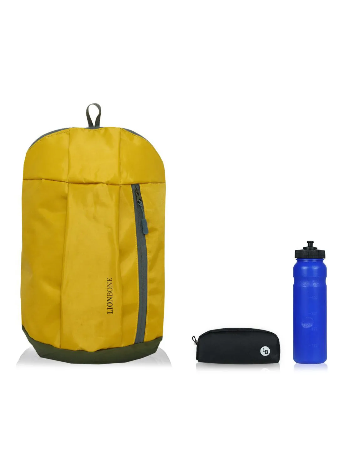 LIONBONE Combo of Backpack, Pouch and Sipper Yellow/Mehandi