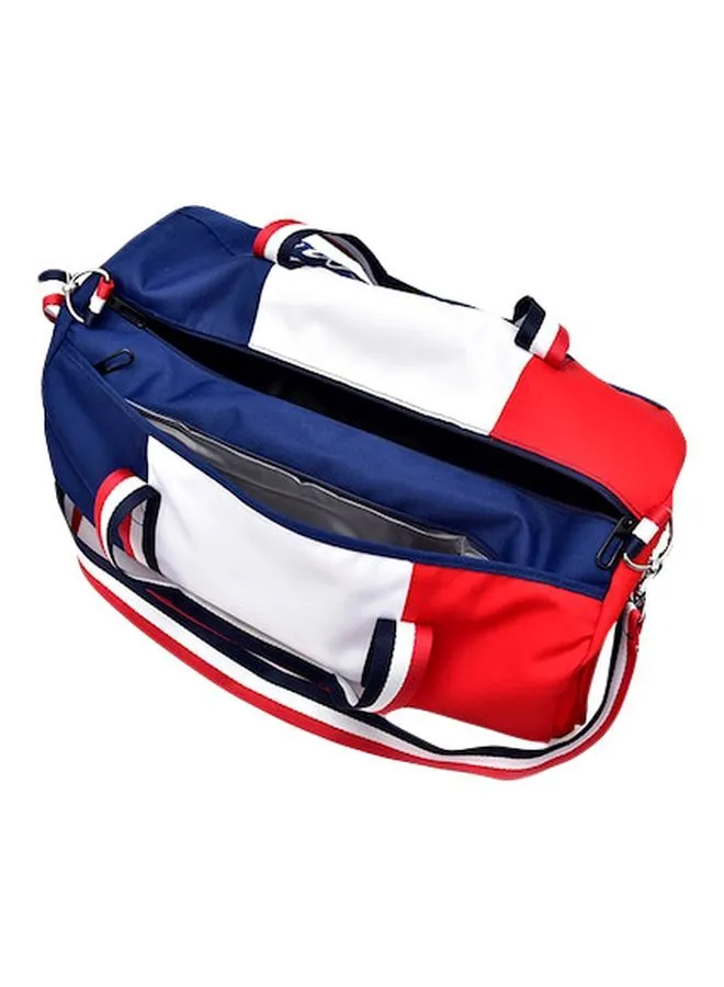 Beauenty Colourblock Pattern Duffel Bag أزرق / أبيض / أحمر