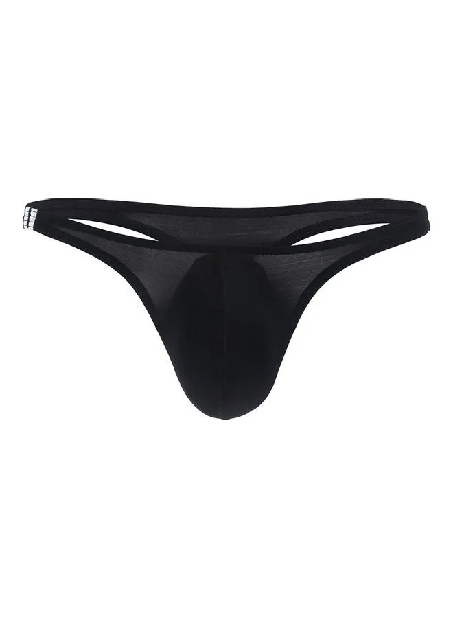 Generic T-Back Thong Briefs Low Rise Underwear Black