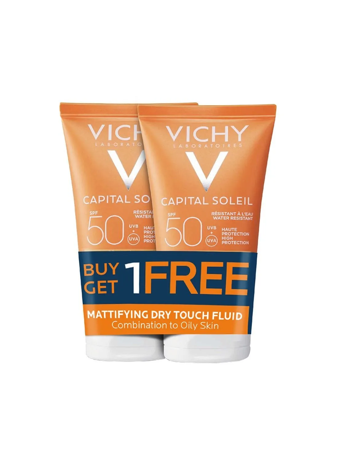 Vichy Capital Soleil Dry Touch SPF50 اشترِ 1 واحصل على 1 مجانًا من واقي الشمس للبشرة الدهنية