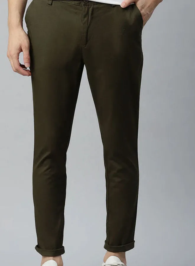 Mast & Harbour Casual Mid-Rise Pants Olive