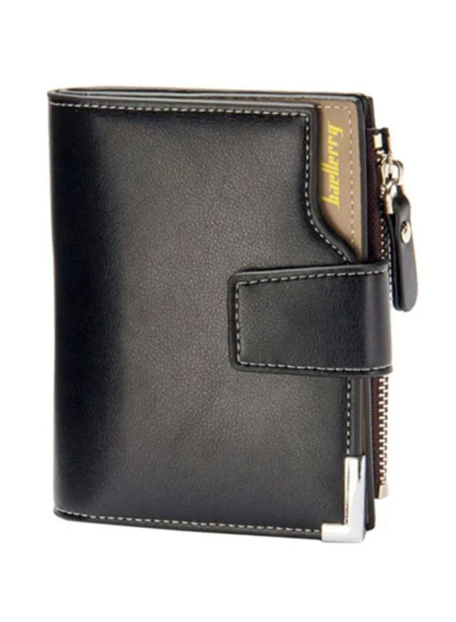 baellerry Tri-Fold Zippered Mens Wallet Black