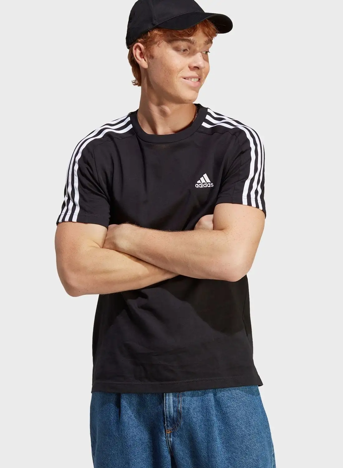 Adidas 3 Stripe Single Jersey T-shirt