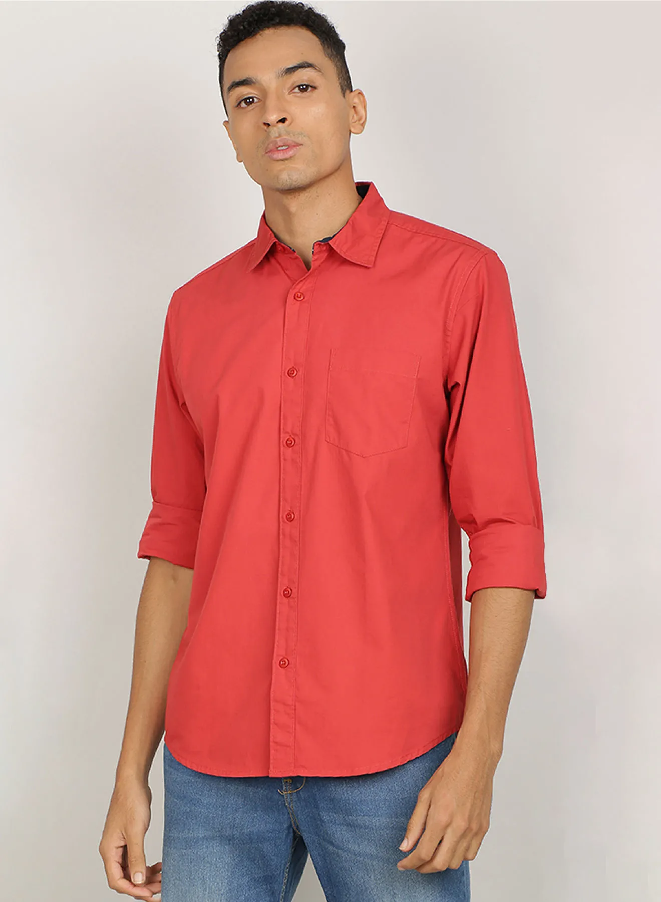 B&C B&C Bold and Classic Plain  Shirt Red