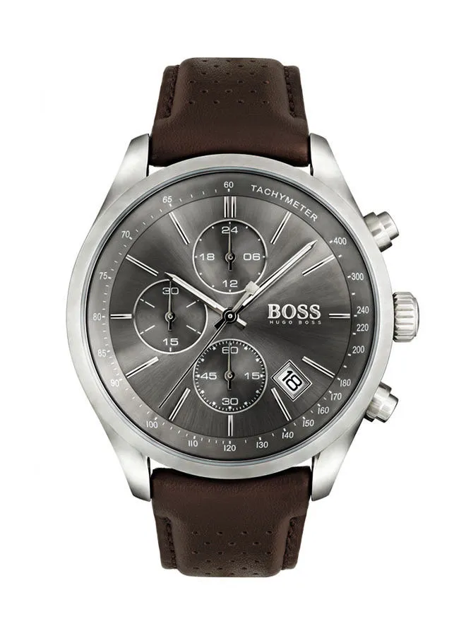 HUGO BOSS Men's Leather Chronograph Wrist Watch 1513476