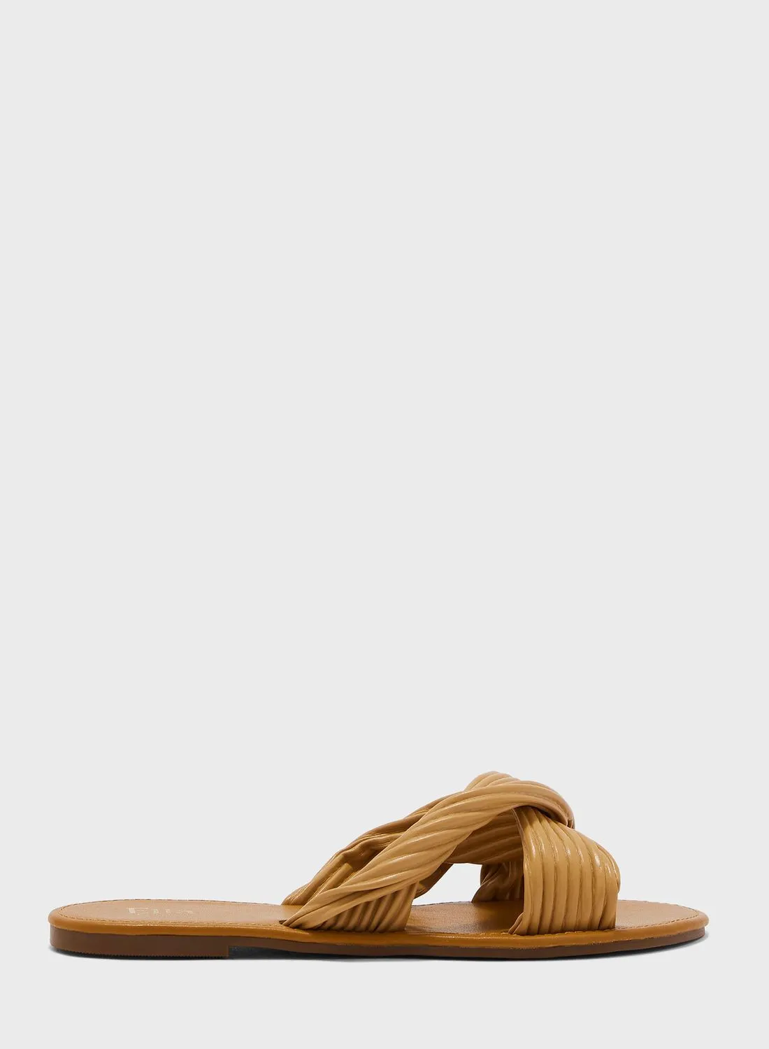 ELLA Ribbed Twisted Flat Sandal