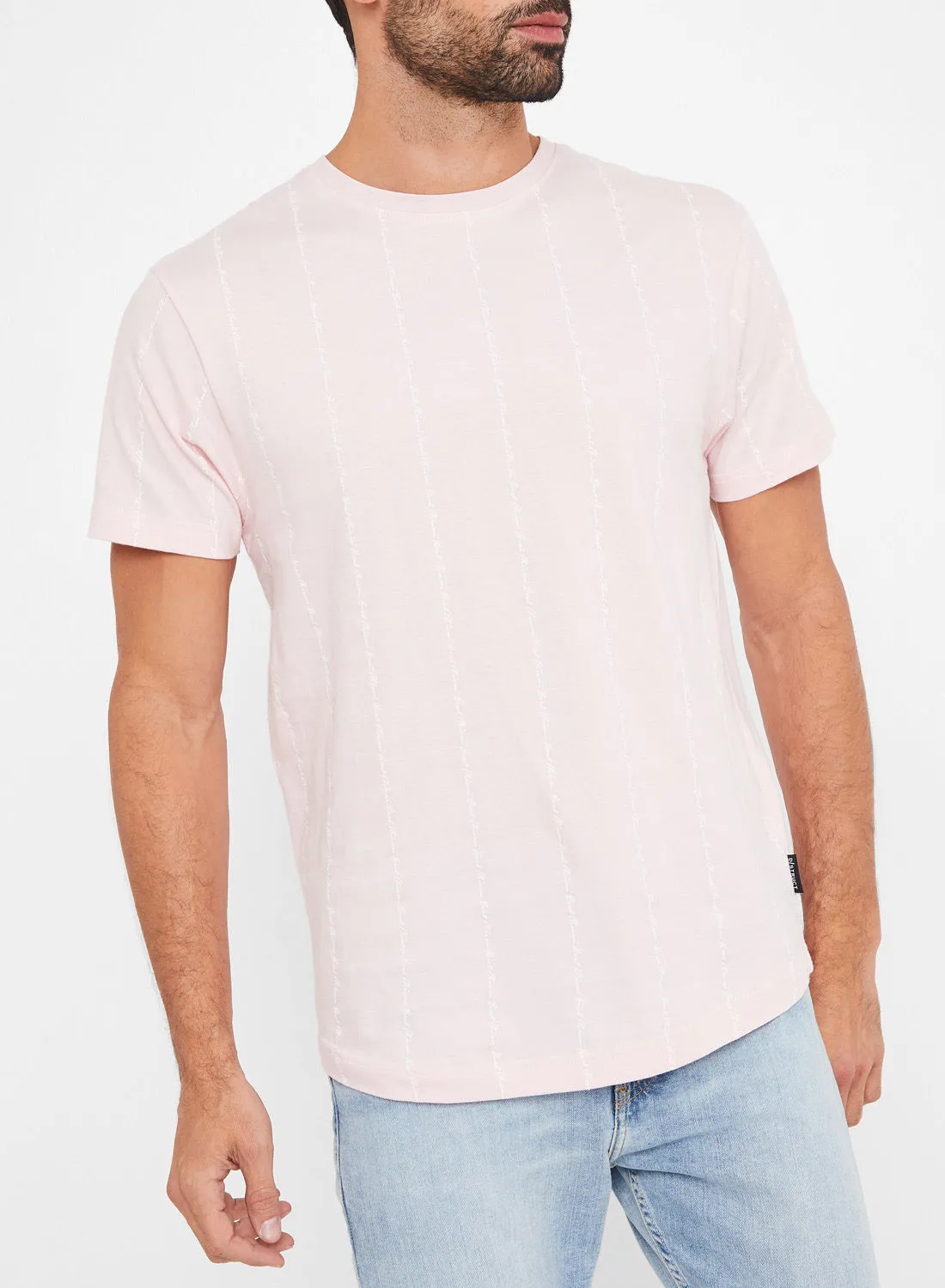 D-Struct Text Print Short Sleeve T-Shirt Pink