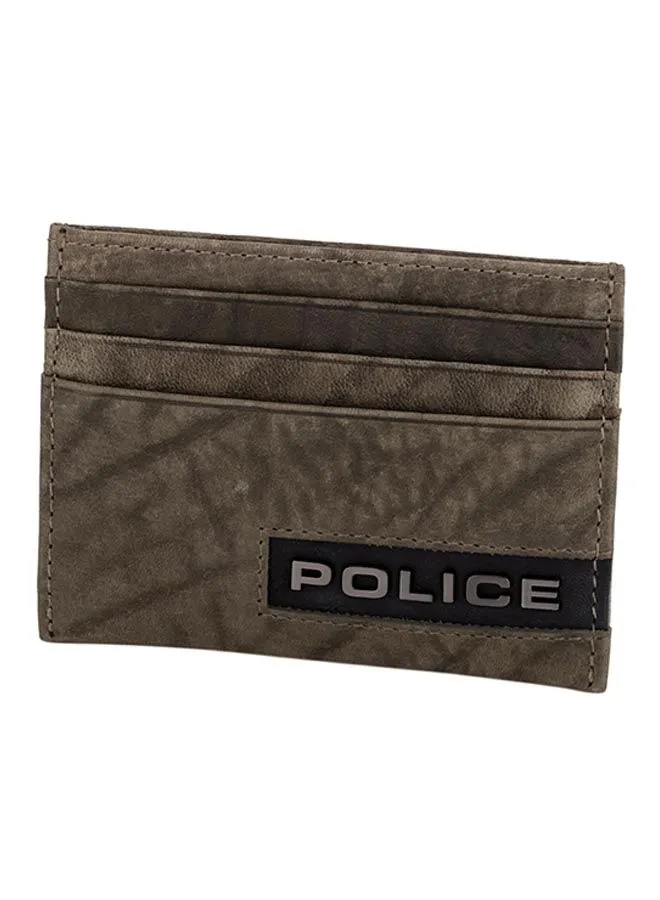 POLICE Leather Droid Card Case Brown