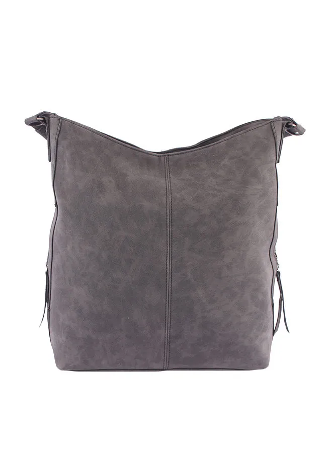 YUEJIN Leather Tote Bag Grey