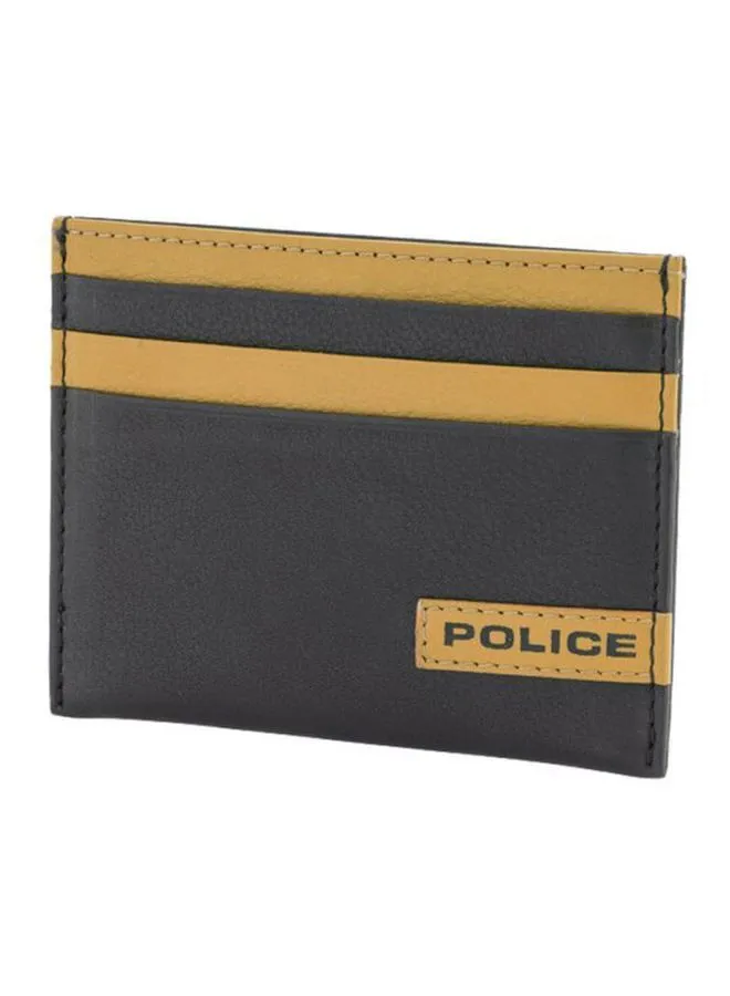 POLICE Horicon Leather Card Holder Black/Yellow