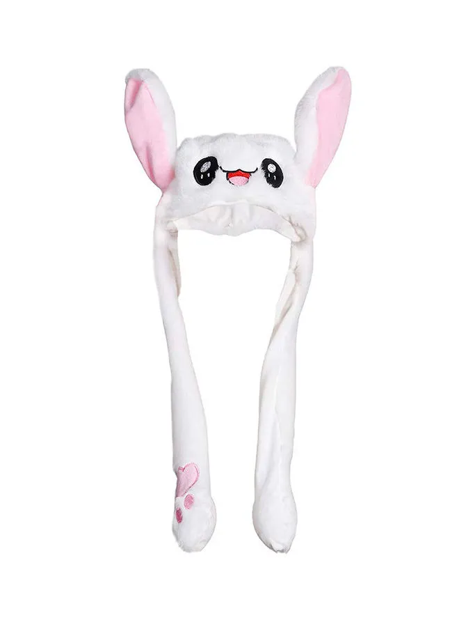 Generic Moving Bunny Ears Soft Plush Cap Pink