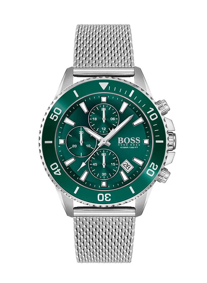 HUGO BOSS Men's Admiral Stainless Steel Green Dial Watch - 1513905