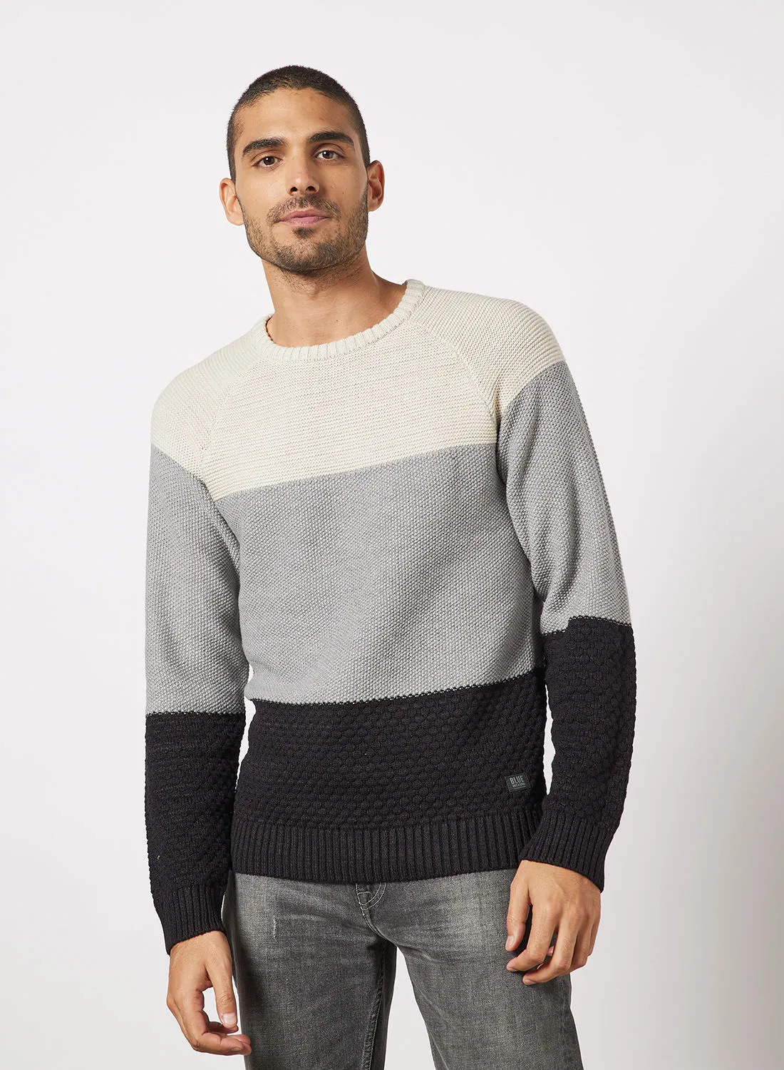 ONLY & SONS Colourblock Sweater رمادي