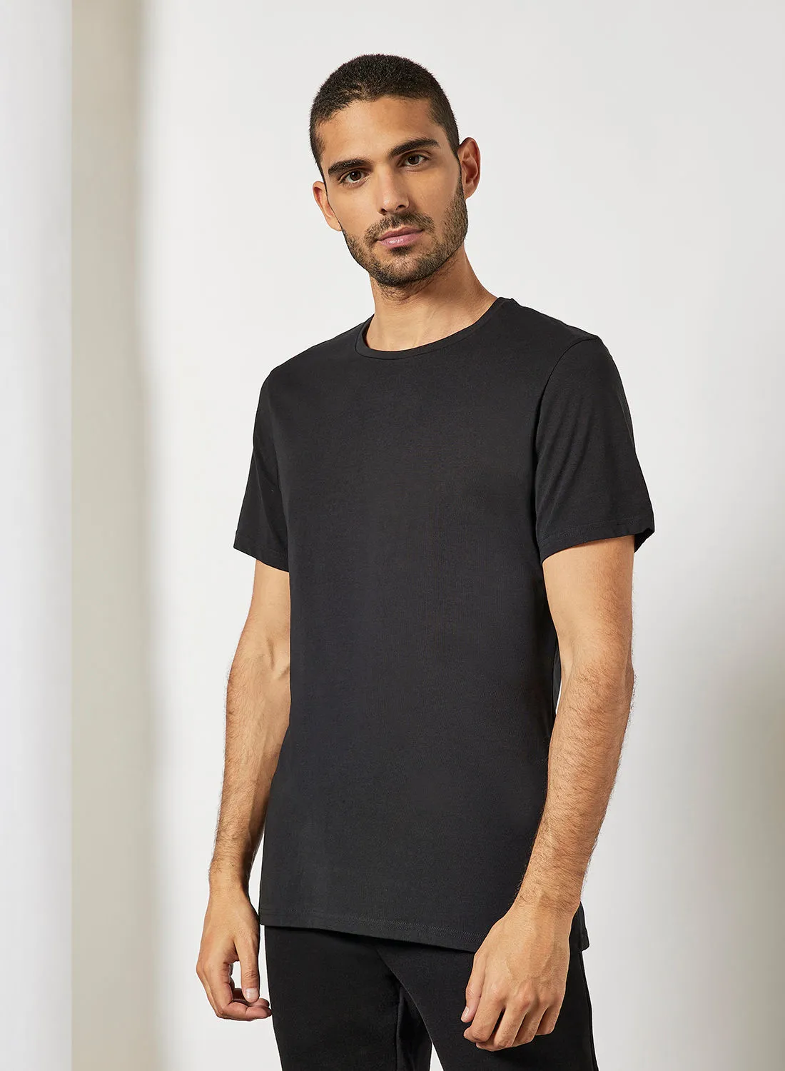 Bread and Boxers Basic Crew Neck T-Shirt Black