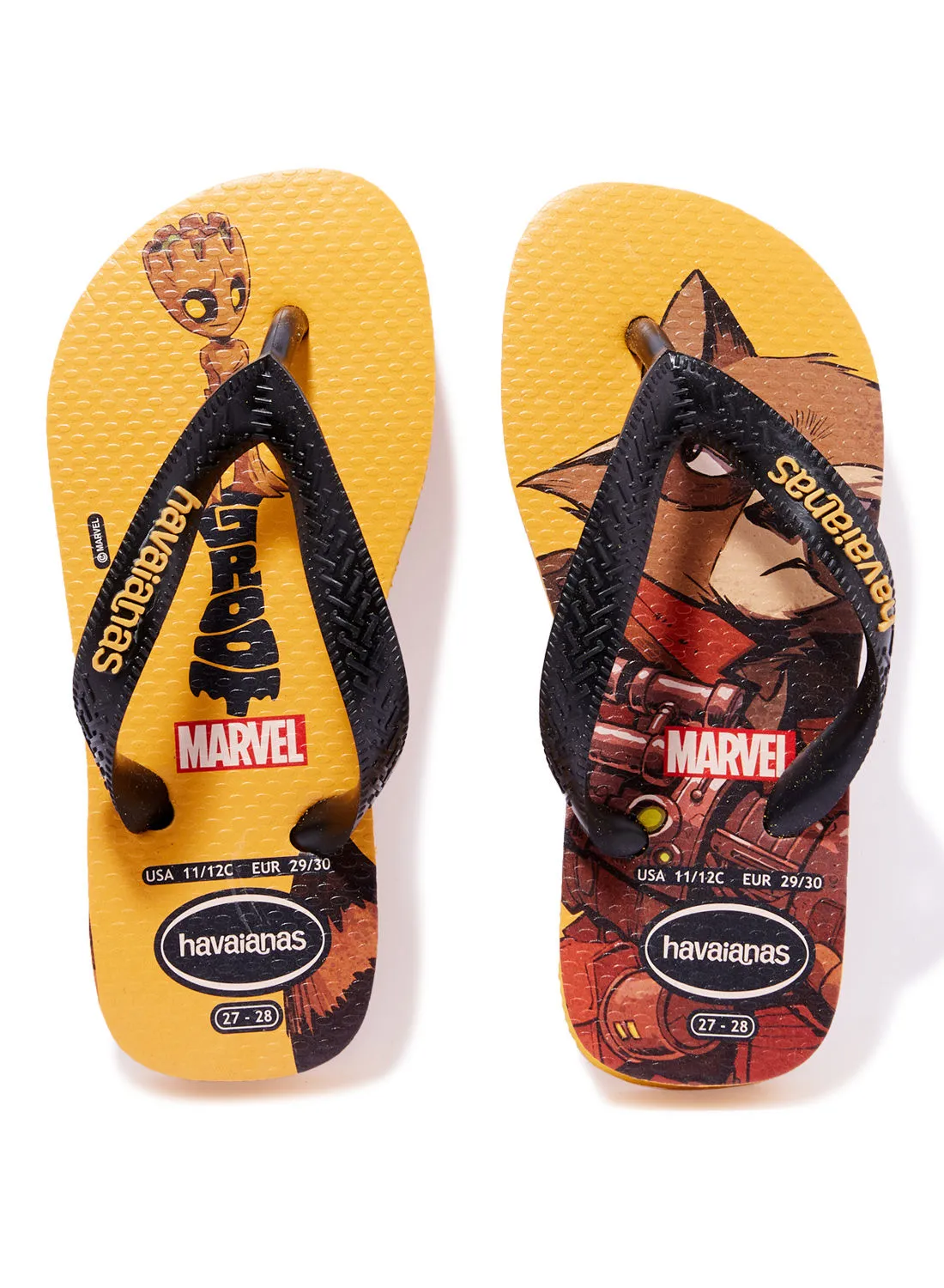 شبشب هافاياناس للأطفال من Marvel Flip-Flops باللون الأصفر الموزي