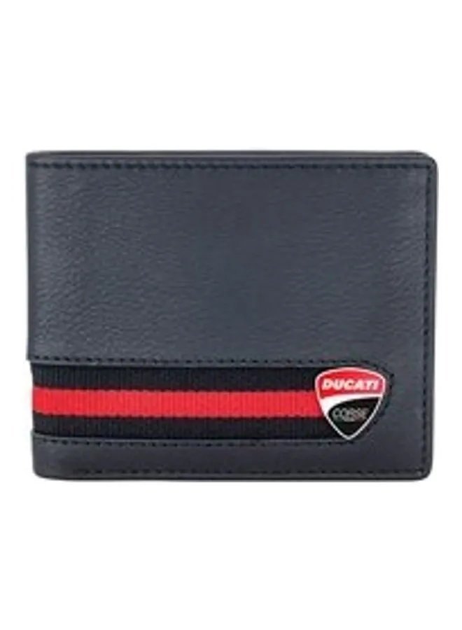 Ducati Corse Firenze Men's Genuine  Leather Wallet - DTLUG2000202 Black/Red