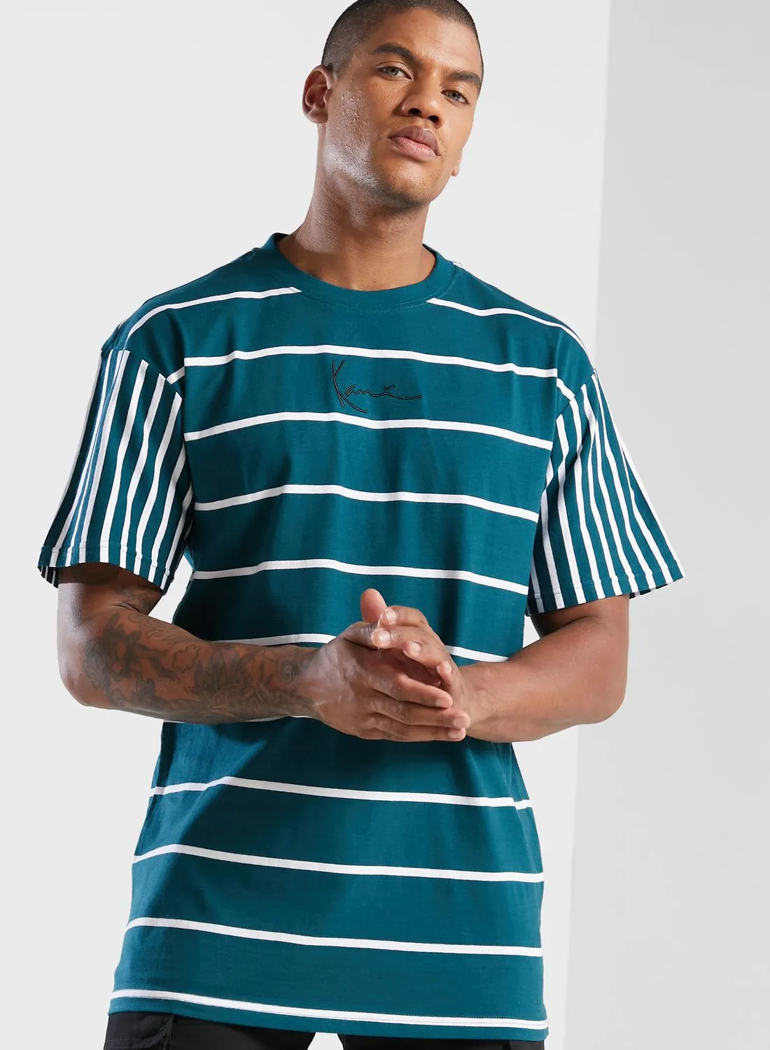 Karl Kani Small Signature Block Stripe T-Shirt