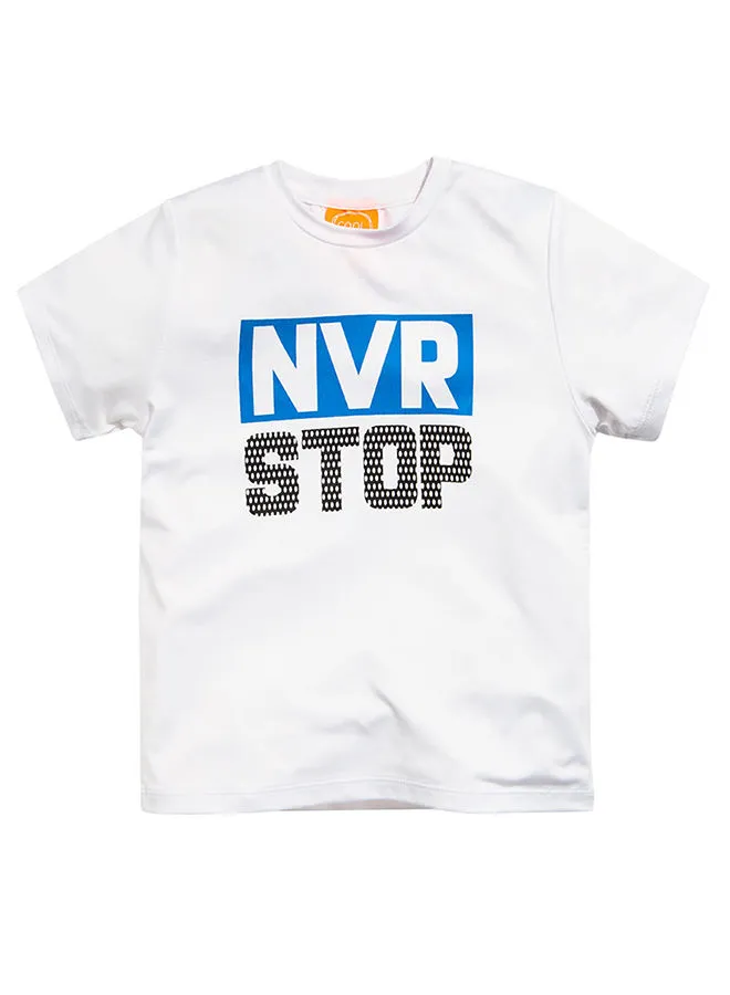 SMYK NVR Stop مطبوعة تي شيرت أبيض