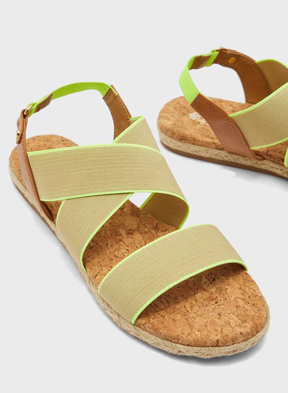CALL IT SPRING Cross Strap Buckled Flat Sandals