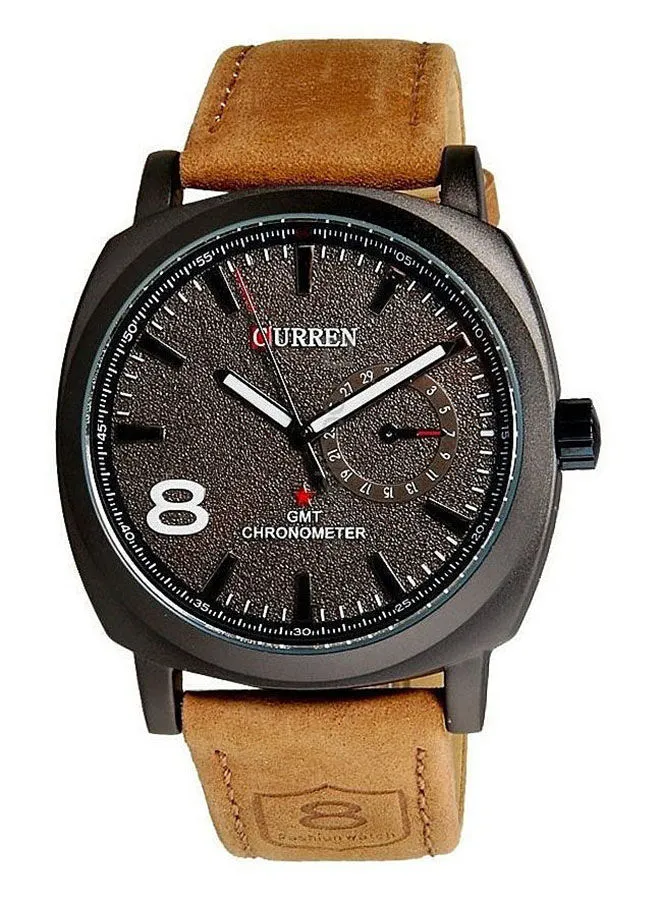 CURREN Men's Water Resistant Leather Analog Watch 8139 - 40 mm - Brown