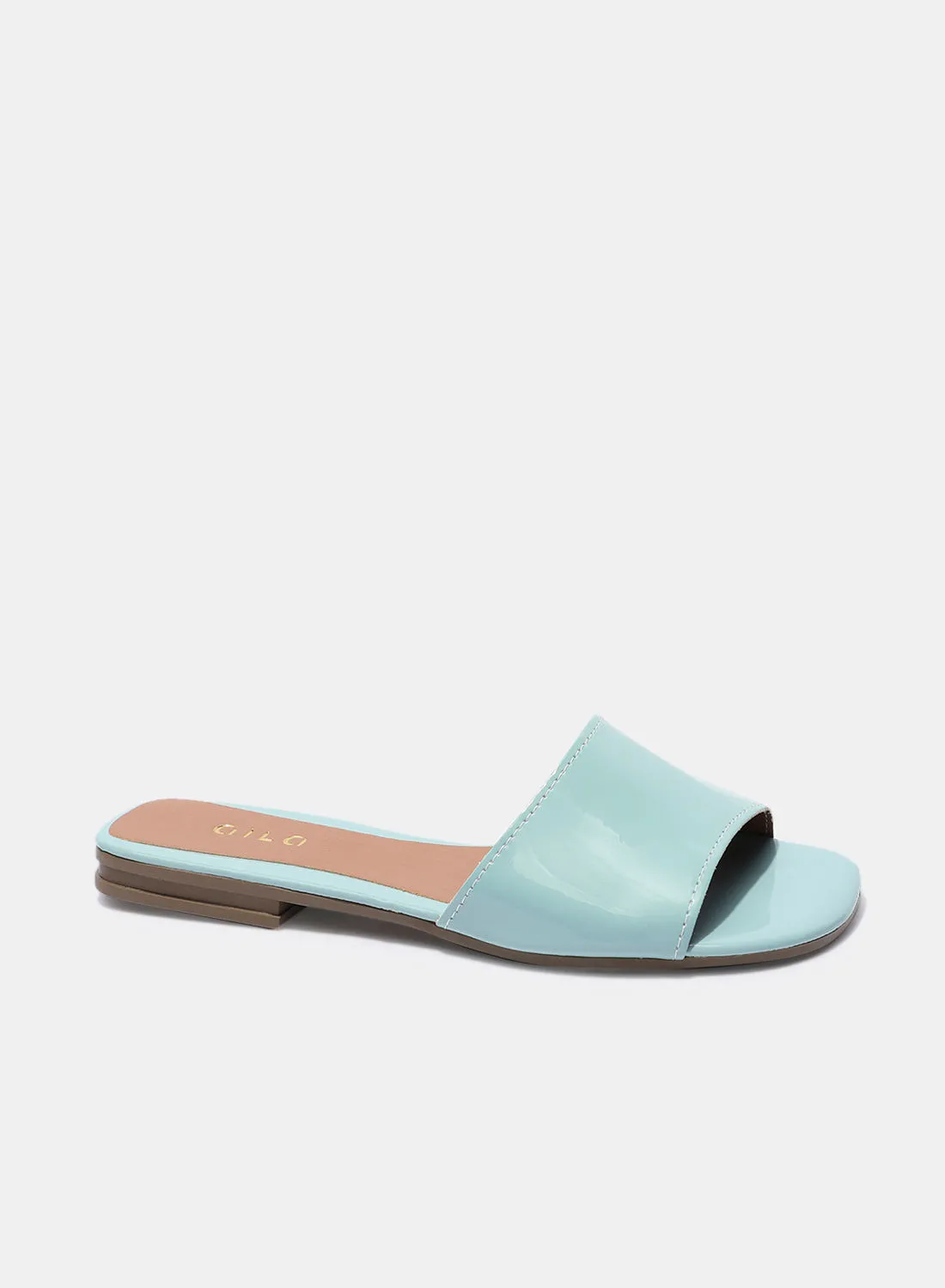 Aila Casual Plain Flat Sandals Blue