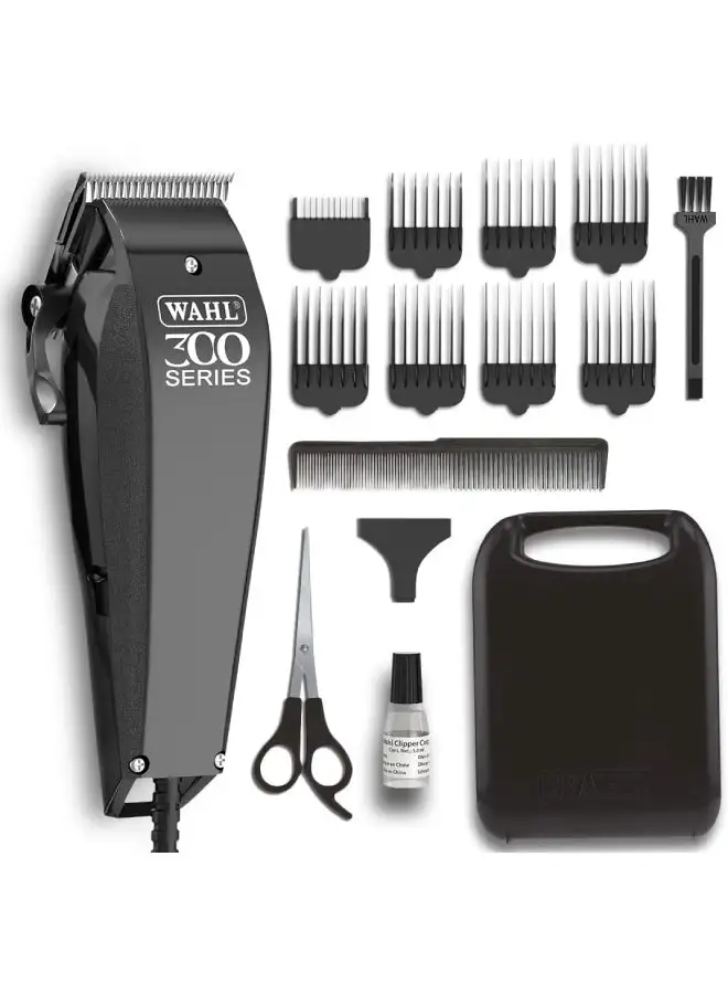 WAHL Home Pro 300 Series Corded Hair Clipper Kit Black/Silver