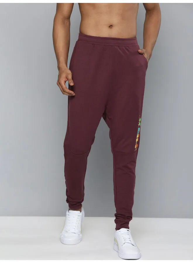 HRX by Hrithik Roshan Solid Drop Crotch Fit Mid-Rise Bio-Wash Lifestyle Joggers Fig