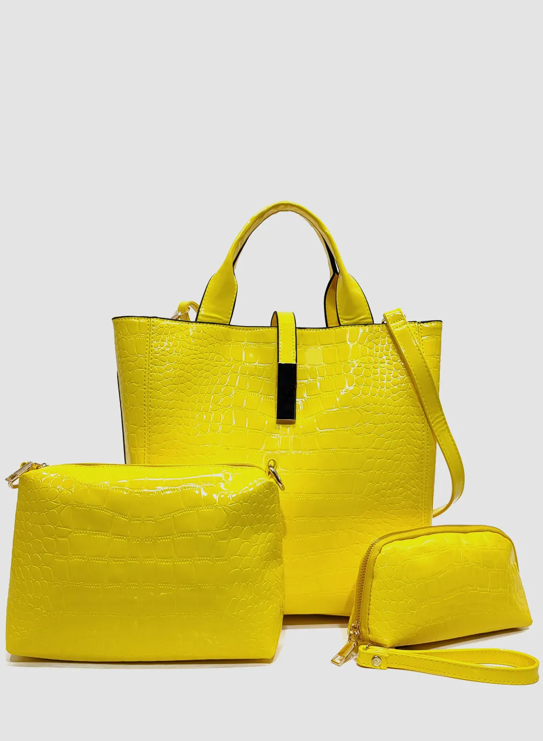 Aila 3 Piece Casual Handbag For Women Set Yellow