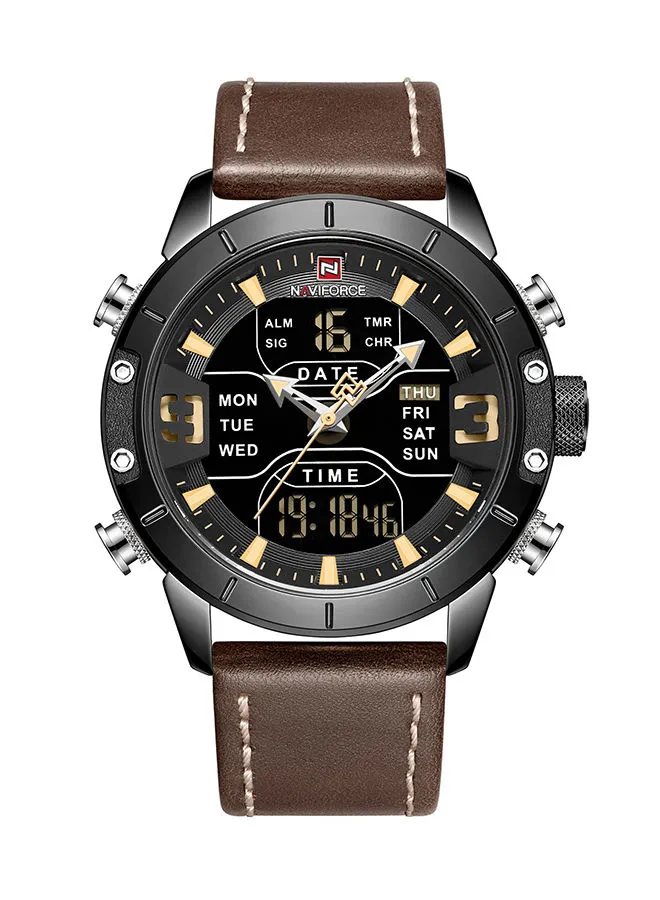 NAVIFORCE Men's Water Resistant Analog & Digital Watch NF9153L - 45 mm - Brown