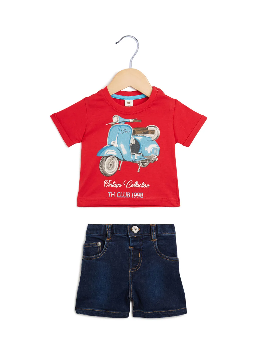 TOFFYHOUSE Trendy Infant t-Shirt & Shorts Set Red