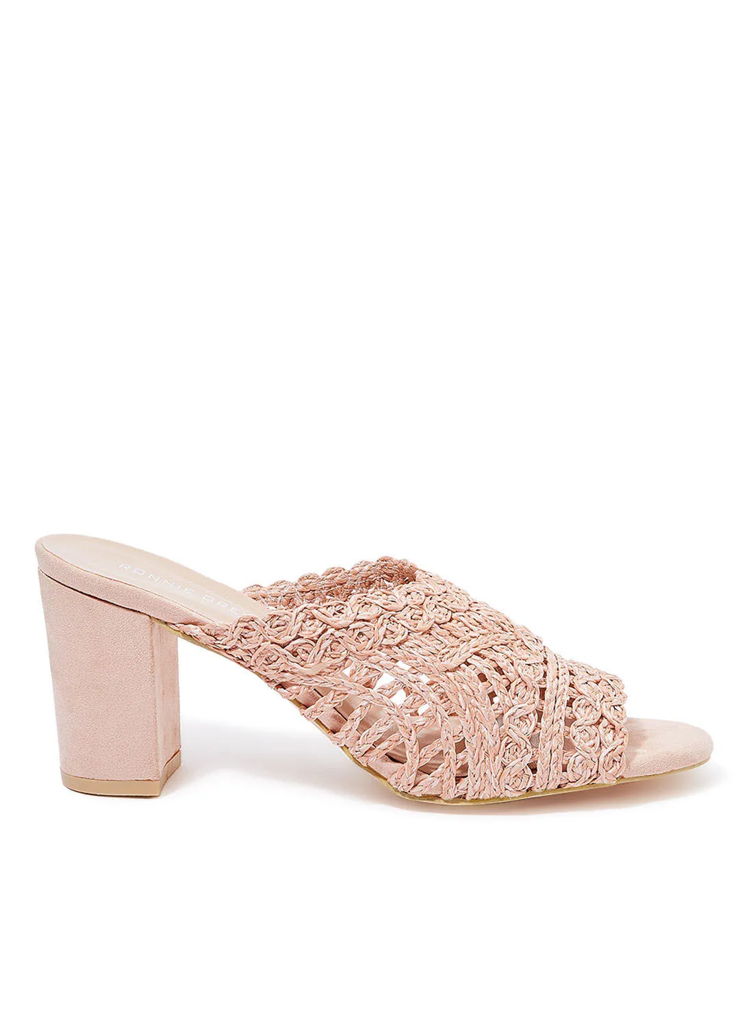 Ronnie Grey Knit Top Sandals Pink