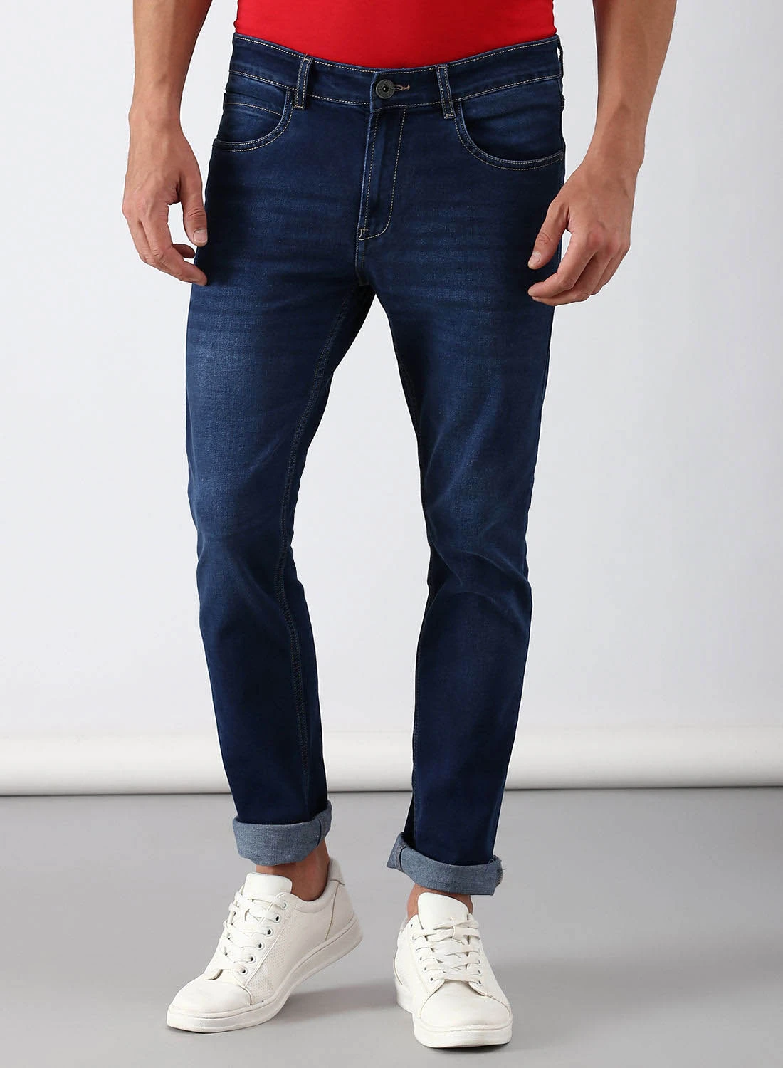 ABOF Casual Tapered Jeans Rinse Wash