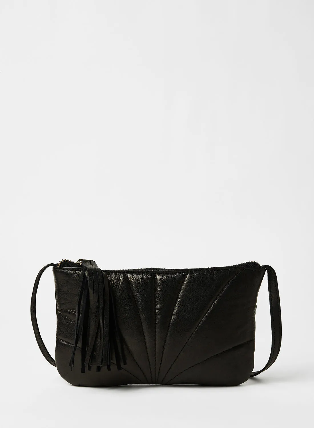 PIECES Leather Crossbody Bag Black