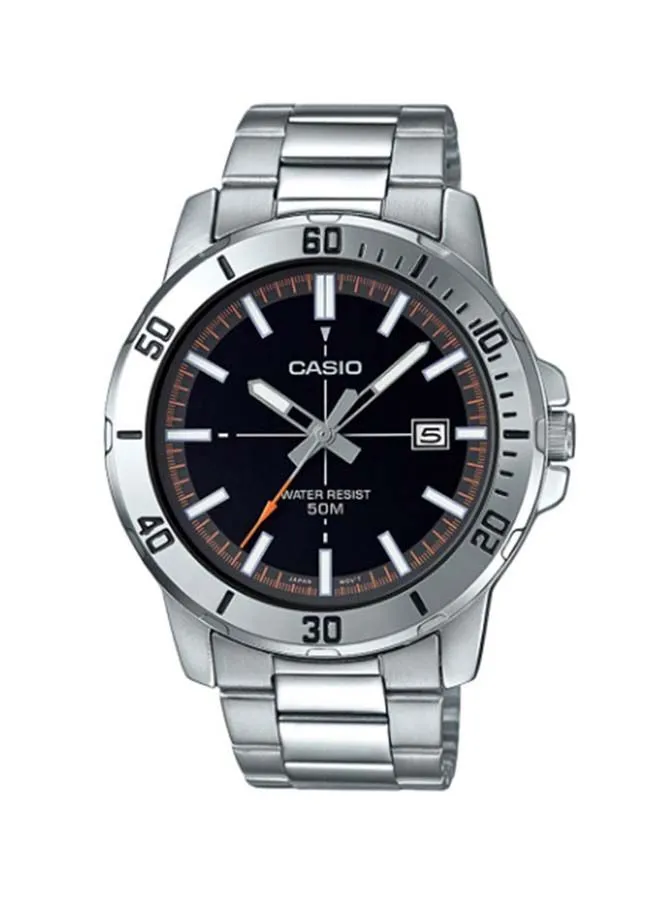 CASIO Men's Stainless Steel Analog Wrist Watch MTP-VD01D-1E2VUDF - 45 mm - Silver