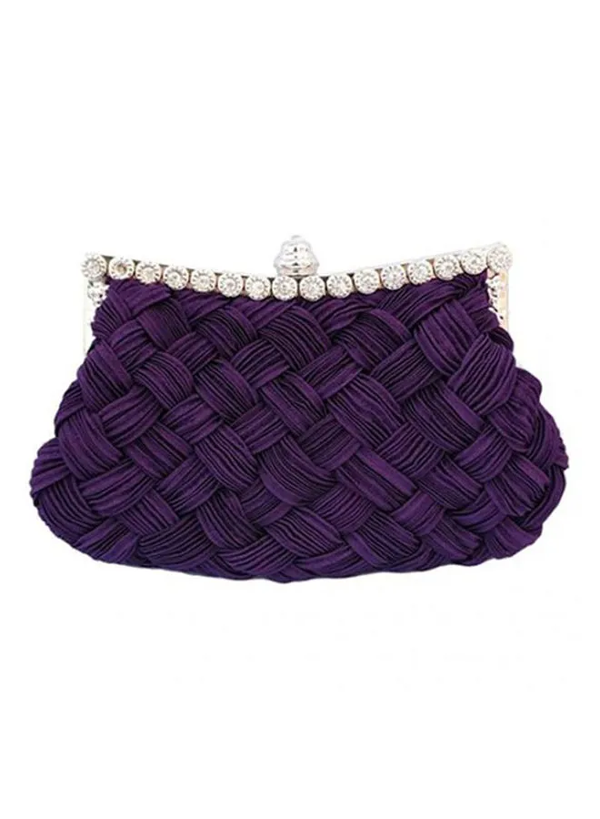 Bluelans Retro Lace Designer Clutch Purple