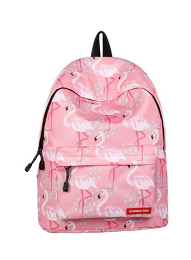 Generic Flamingo Printed Backpack Pink/Black