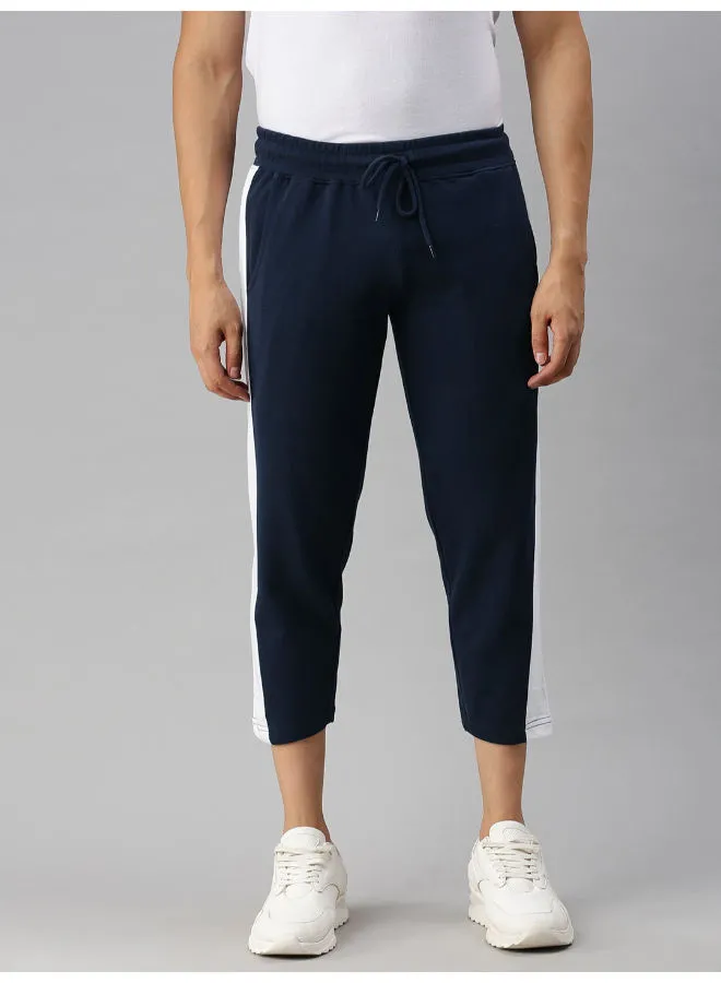 HERE&NOW Mid-Rise Casual Track Pants Dark Navy Blue