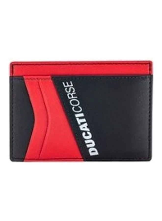 Ducati Corse Modena Men's Genuine Leather Card Case - DTLUG2000103 Black/Red