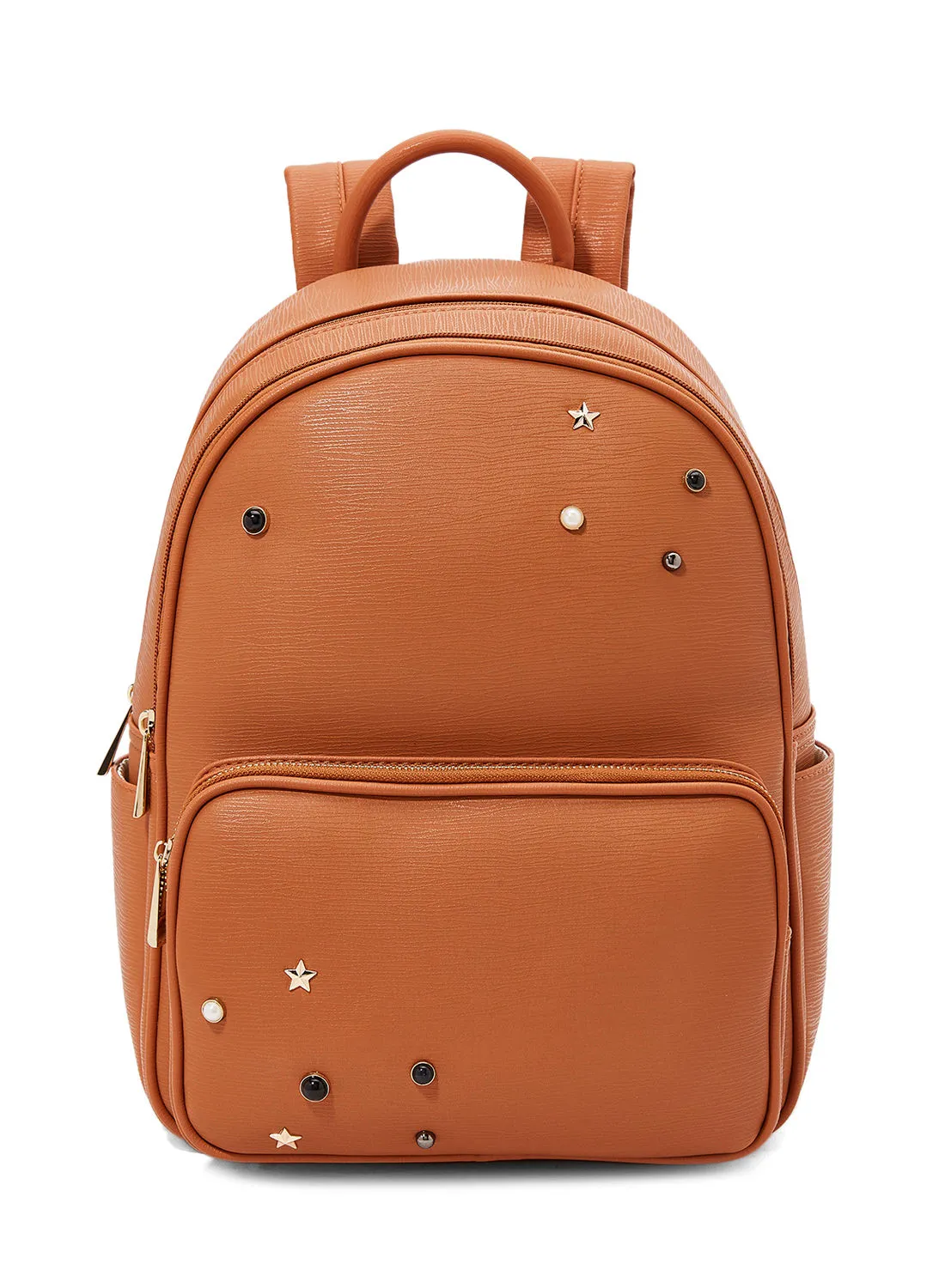 YUEJIN Faux Leather Backpack Brown