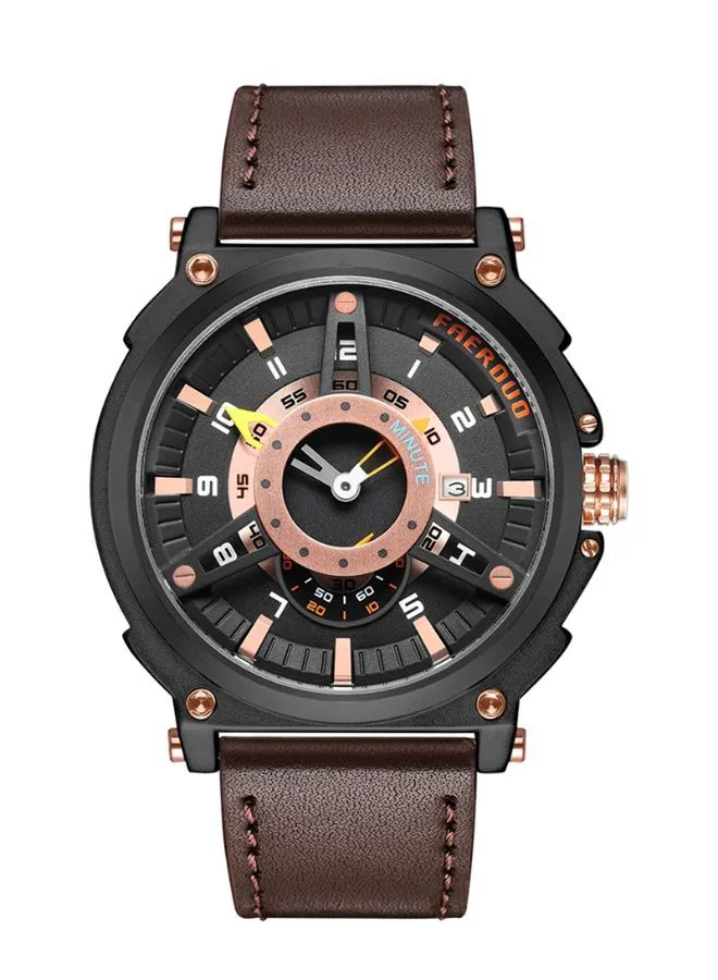 FAERDUO Men's Quartz Leather Wrist Watch - F8272