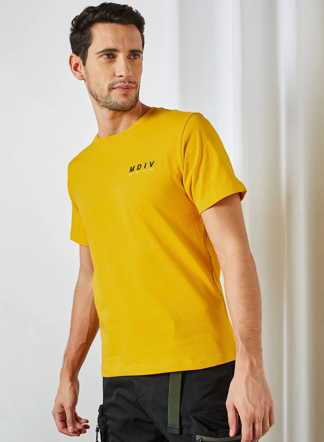 MUSIUM DIV. Short Sleeve Logo T-Shirt Yellow