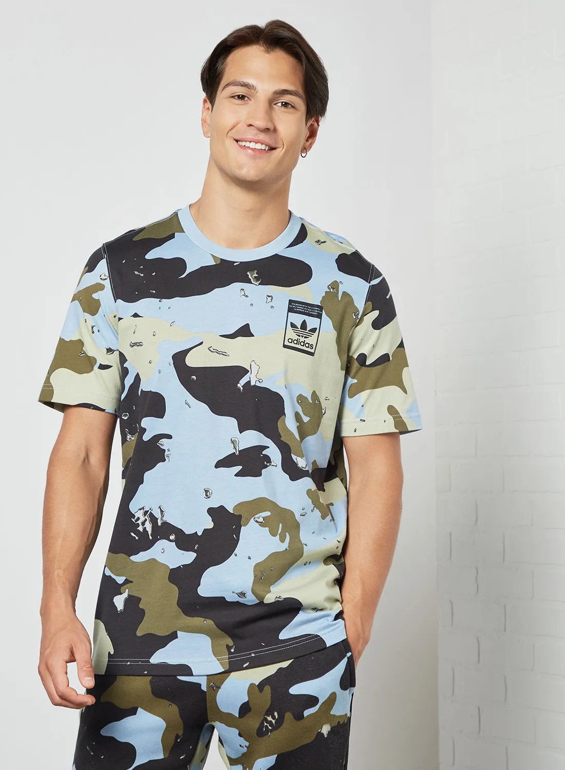 adidas Originals Graphic All-Over Camo Print T-Shirt Multicolour