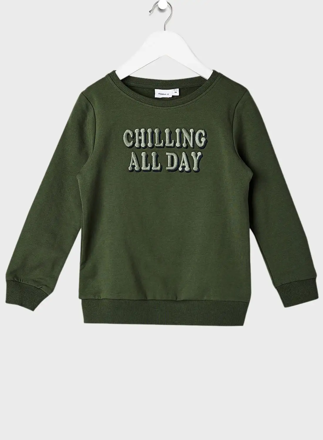 NAME IT Infant Embroidered Text Sweatshirt