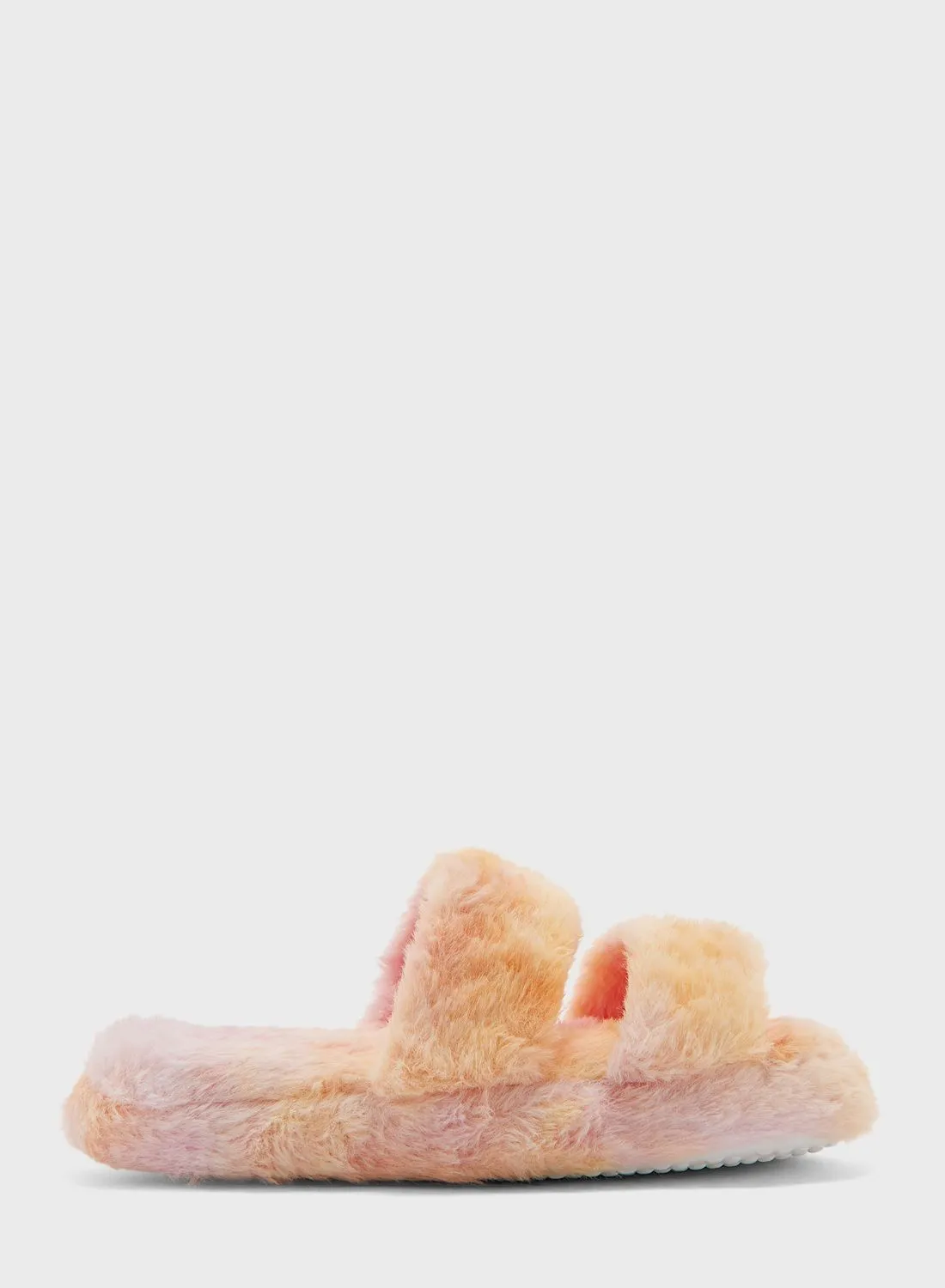 Ginger Tie And Dye Pastel Furry Bedroom Slippers