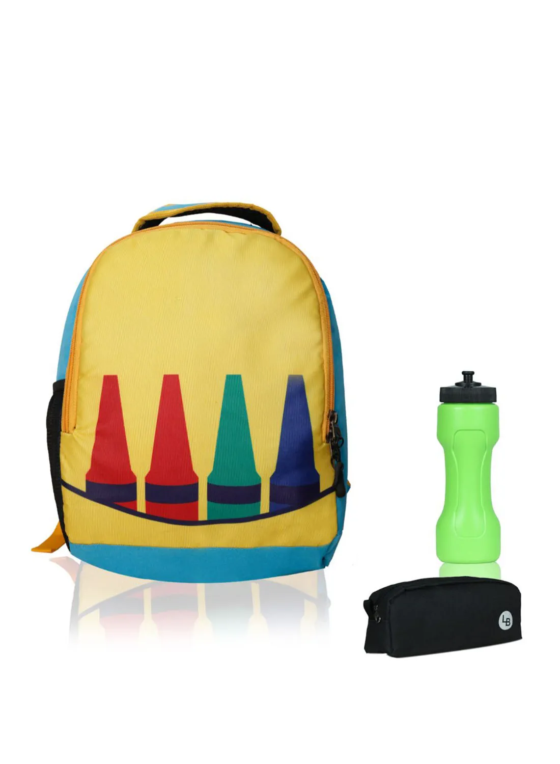 LIONBONE Kids Backpack With Sipper And Pouch Yellow/Black/Green