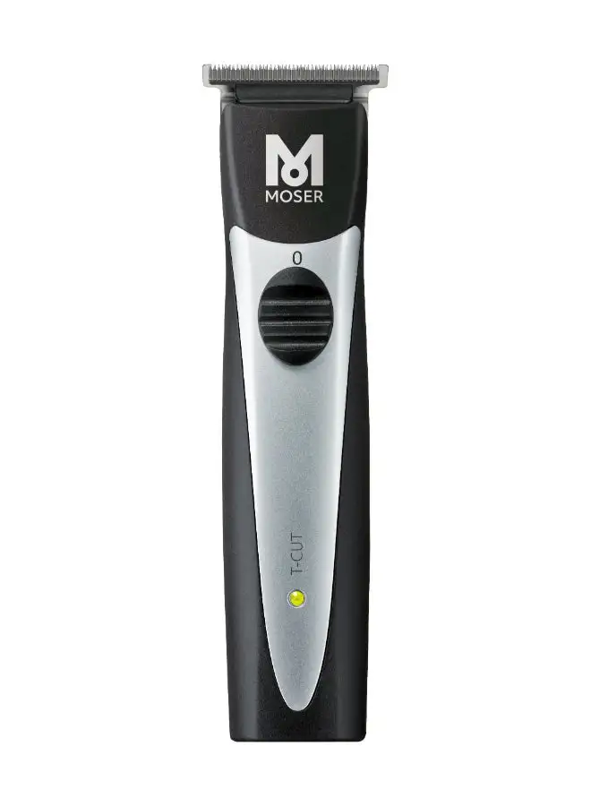 MOSER T-Cut Professional Cord/Cordless Trimmer With T-Blade, 1591-0170 Black/Silver